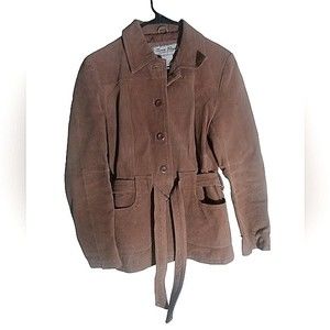 Vintage Paris Blues Button Up Leather Jacket Size Large